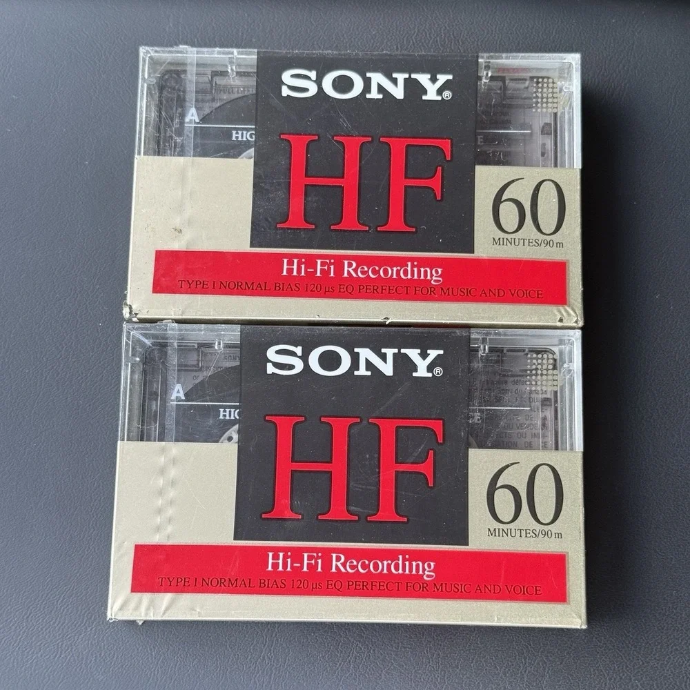 Sony High Fidelity HF 60 Minute Audio Recording Blank Cassette Tapes 2 Pack NEW